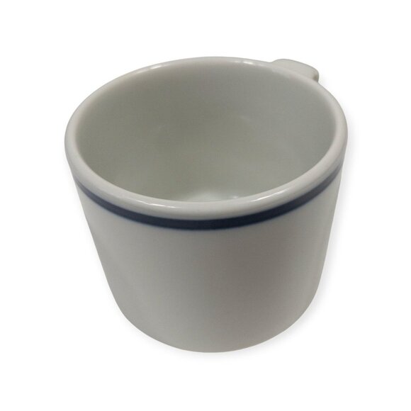 Dansk Set Of 6 White Coffee Mugs With Blue Rim Vintage Dishes Coffee Mugs - Picture 6 of 10